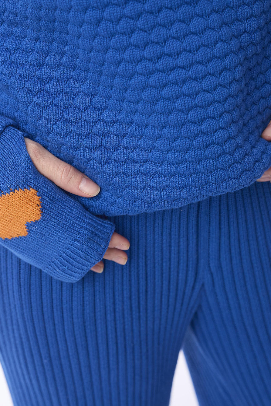 Knit Mitten Cobalt