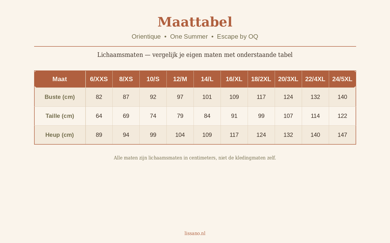 Twijfel je over je maat? Zo gebruik je onze maattabel