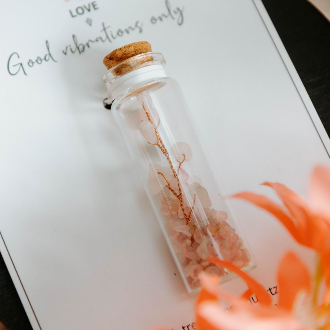 Wish bottle love card rosequartz, foto 2