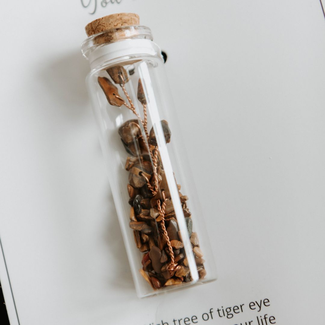 Wish bottle happy birthday card tiger eye tree, foto 4