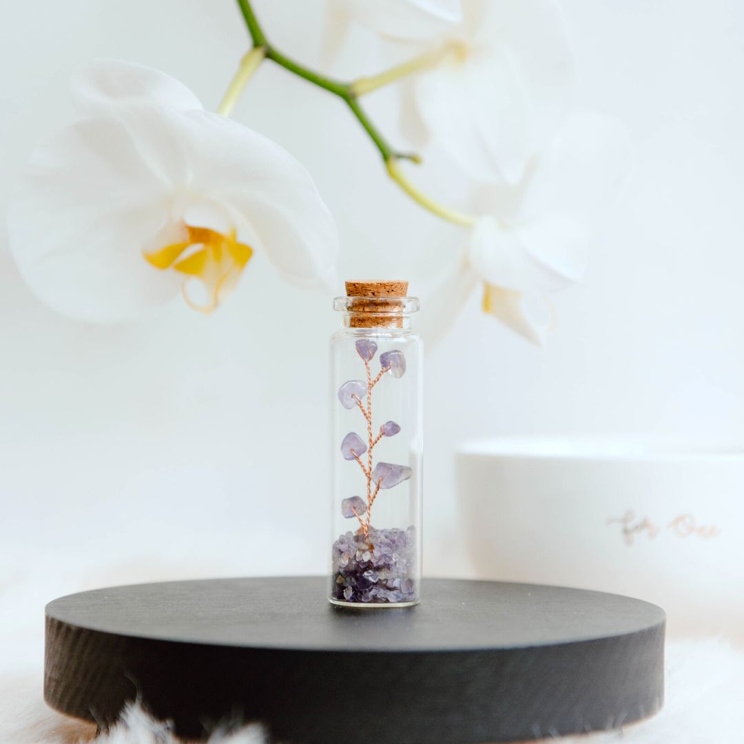 Wish bottle healing card amethist