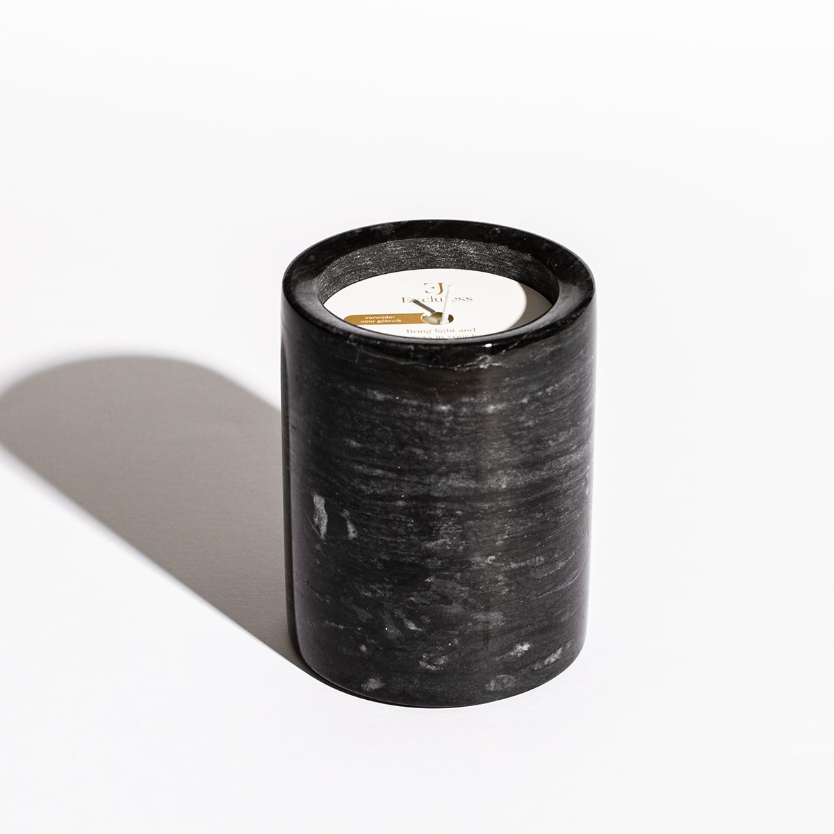 Zwarte marmeren luxe geurkaars