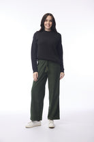 Cord Solid Pant Wide Leg Military