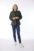 Cord Solid Shacket Military