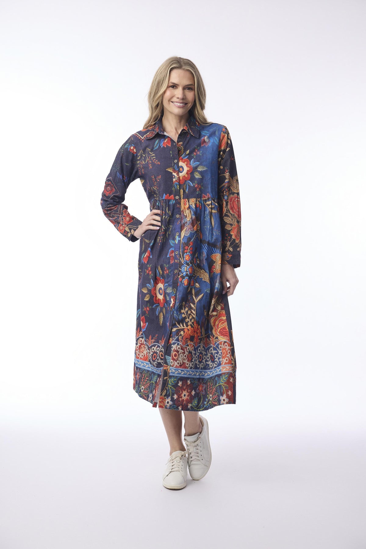 Digital Dress Button thru Embroidery