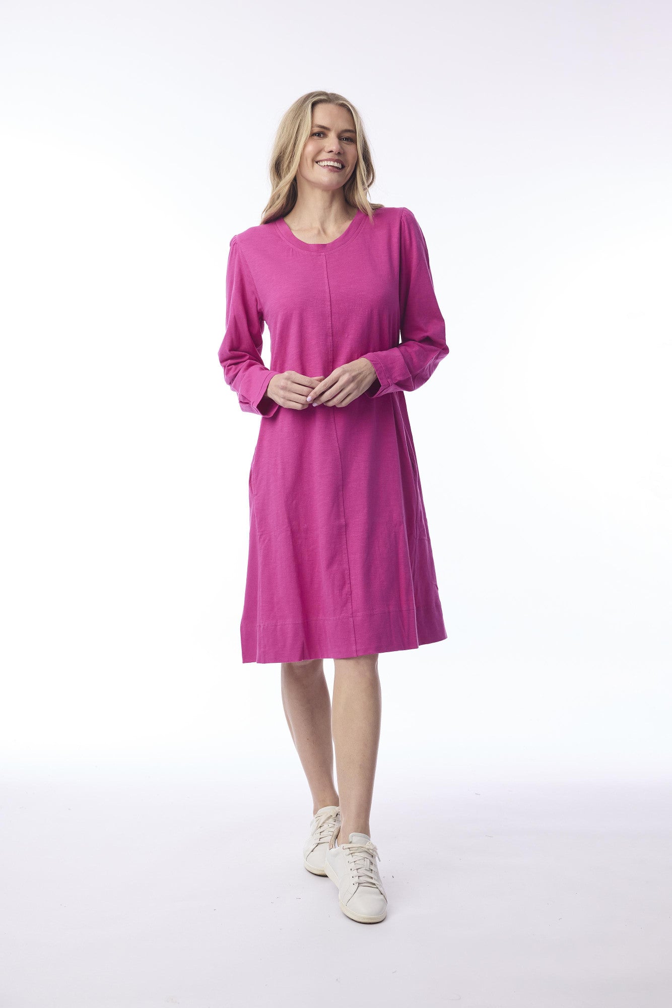 Essential Knit Shift Dress Hot Pink