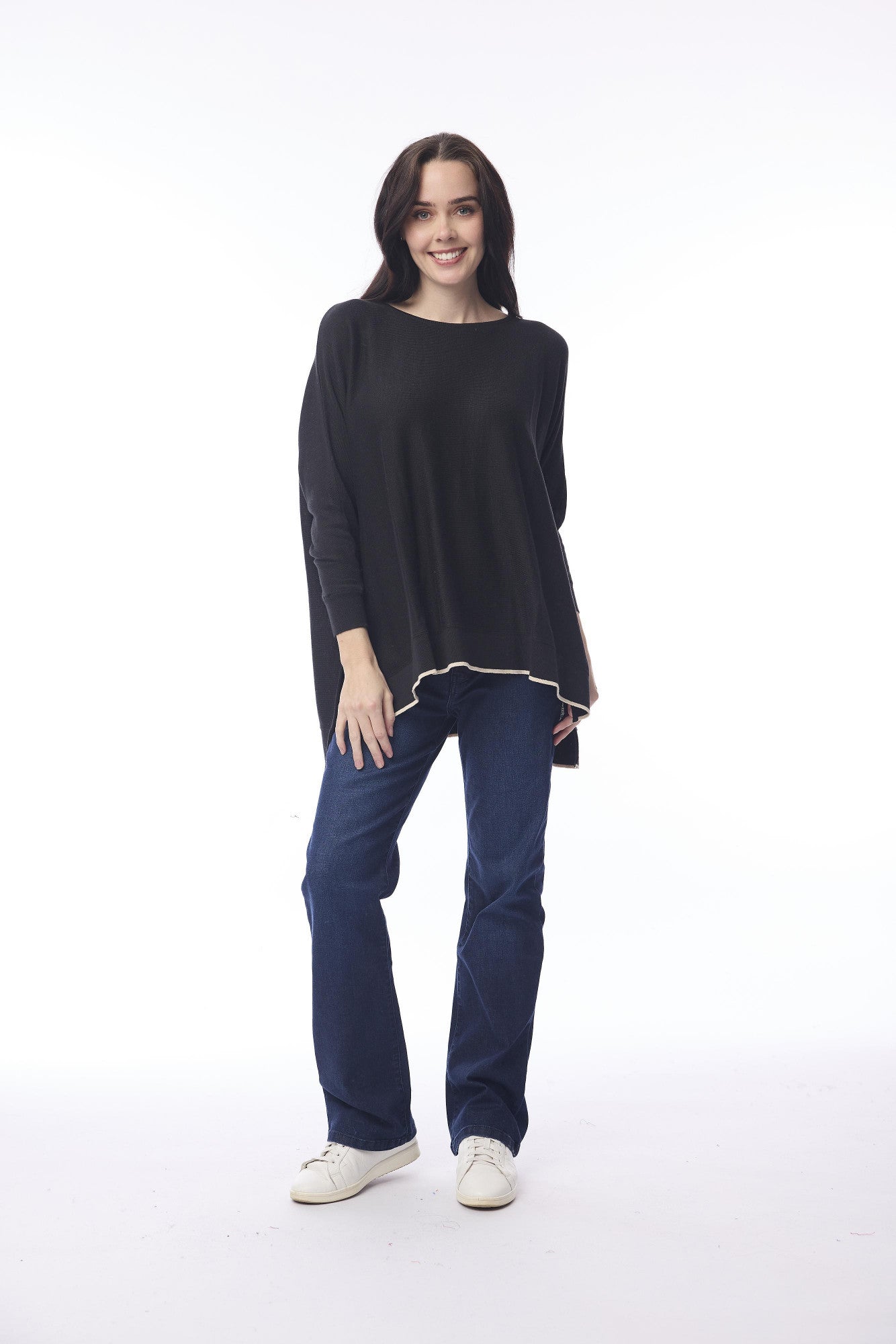 Knit Top Oversize Black