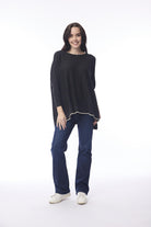 Knit Top Oversize Black