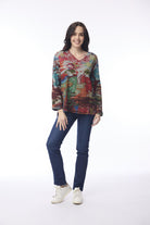 Nippori Tee V Neckline Print
