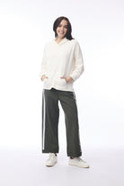 Ponte Pant Oversize Side Band Military